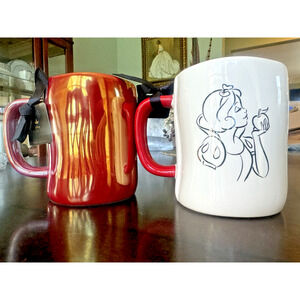 Rae Dunn Snow White Coffee Mug set of 2- Enchanted Mornings!